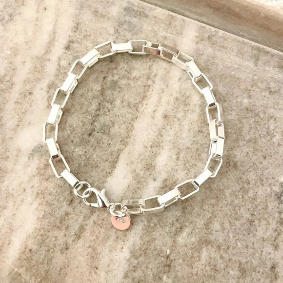 Jewelry - 925 Sterling Silver Box Chain Bracelet Link Bracelet 8 inch Bracelet